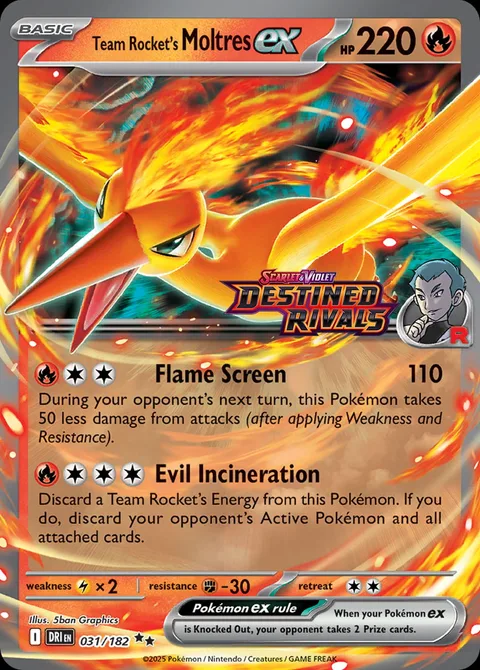 Team Rocket's Moltres ex [Flame Screen | Evil Incineration]
