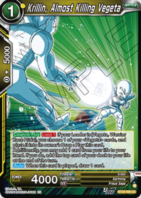 Krillin, Almost Killing Vegeta