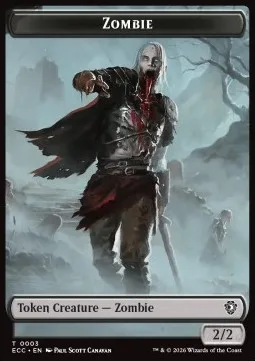 Zombie Token (B 2/2) // Elf Warrior Token (G 1/1)