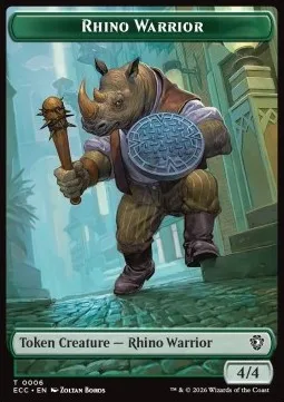 Rhino Warrior Token (G 4/4) // Elemental Token (GW */*)
