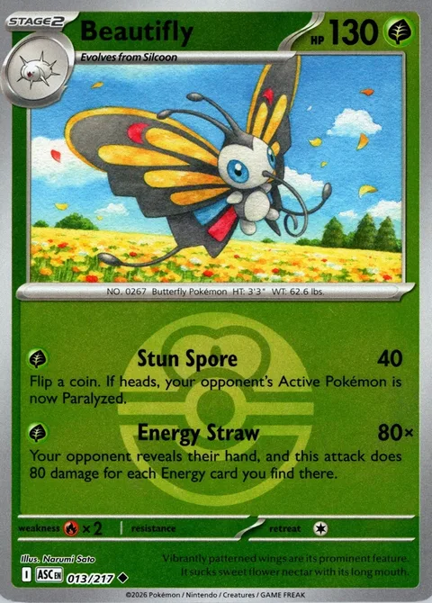 Beautifly [Stun Spore | Energy Straw]