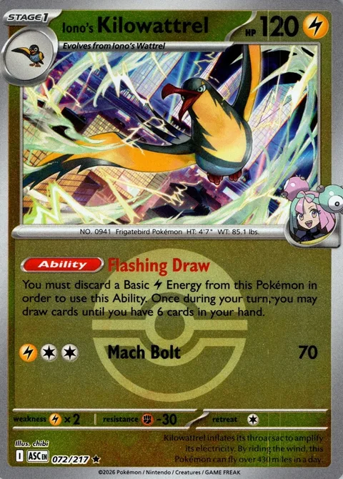 Iono's Kilowattrel [Flashing Draw | Mach Bolt]