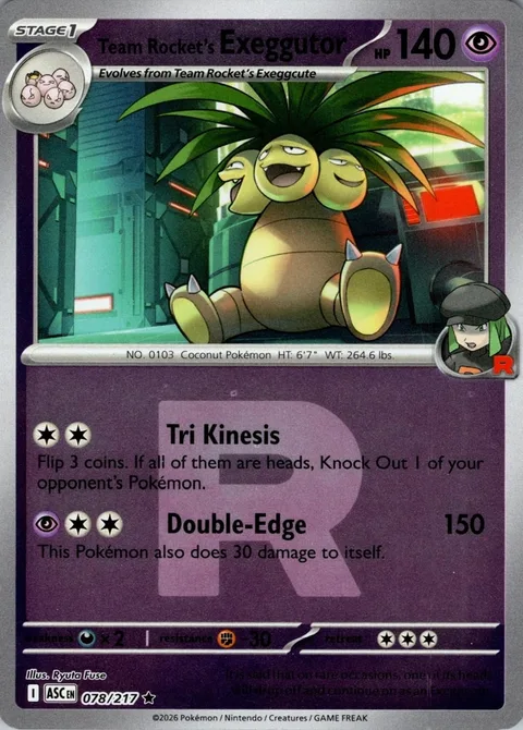 Team Rocket's Exeggutor [Trikinesis | Double-Edge]