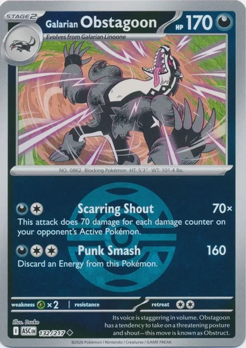 Galarian Obstagoon [Scarring Shout | Punk Smash]