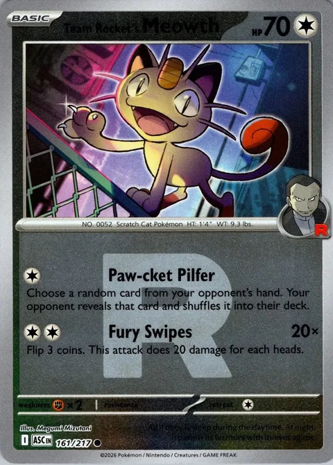 Team Rocket's Meowth [Paw-cket Pilfer | Fury Swipes]