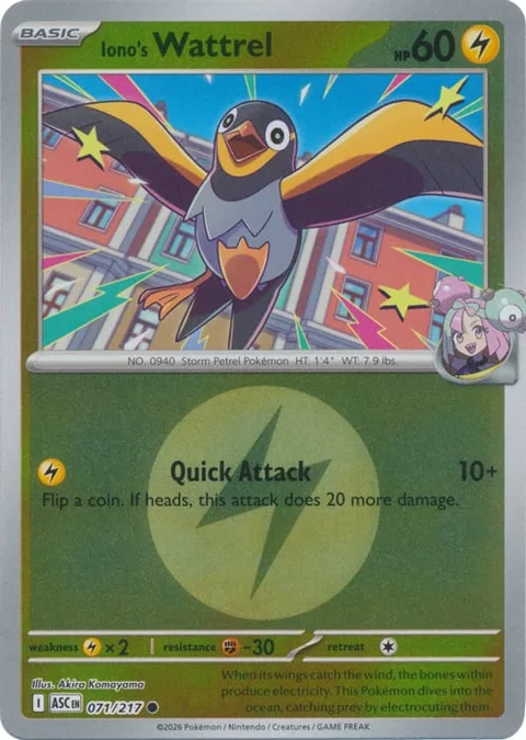 Iono's Wattrel [Quick Attack]