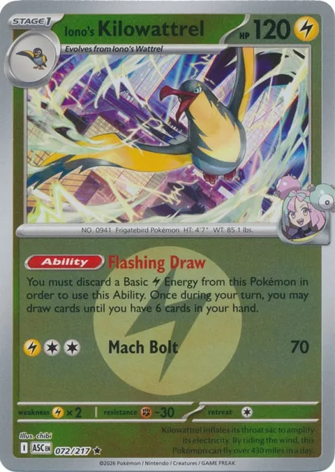 Iono's Kilowattrel [Flashing Draw | Mach Bolt]