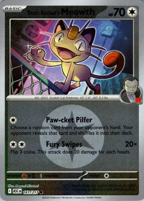 Team Rocket's Meowth [Paw-cket Pilfer | Fury Swipes]
