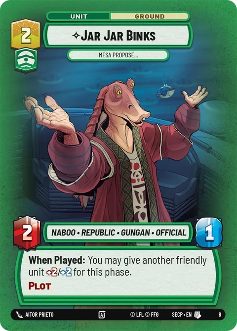 Jar Jar Binks, Mesa Propose…