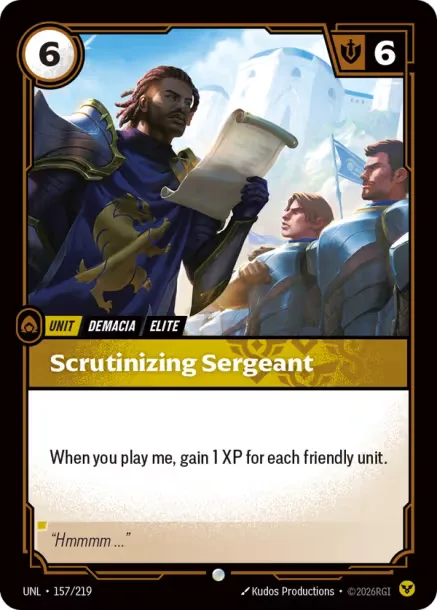 Scrutinizing Sergeant