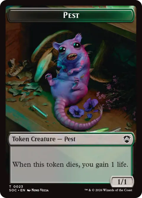 Pest Token (BG 1/1) // Saproling Token (G 1/1)