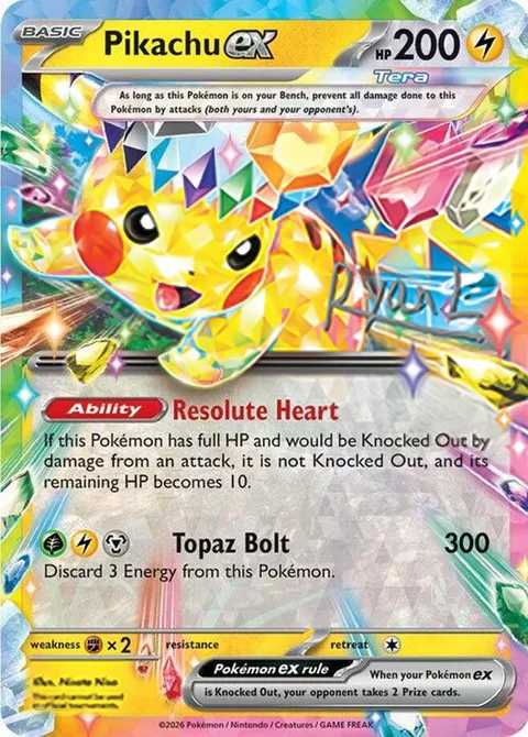Pikachu ex [Resolute Heart | Topaz Bolt]