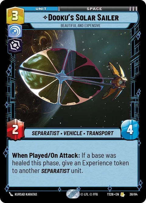 Dooku's Solar Sailer, Beautiful and Expensive