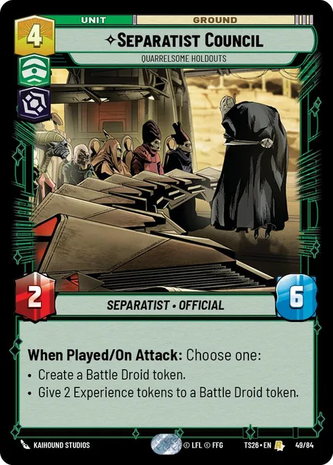 Separatist Council, Quarrelsome Holdouts