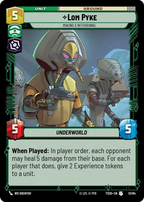 Lom Pyke, Making a Withdrawal