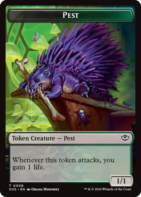 Fractal Token (GU 0/0) // Pest Token (BG 1/1 Attack)