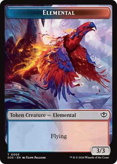 Elemental Token (UR 3/3) // Treasure Token