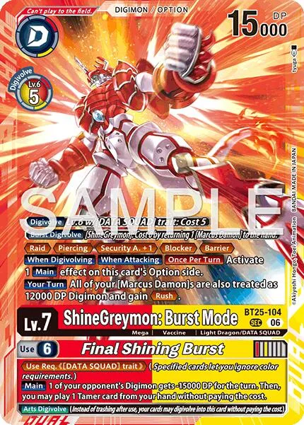 ShineGreymon: Burst Mode / Final Shining Burst (BT25-104)