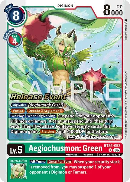 Aegiochusmon: Green (BT25-053)