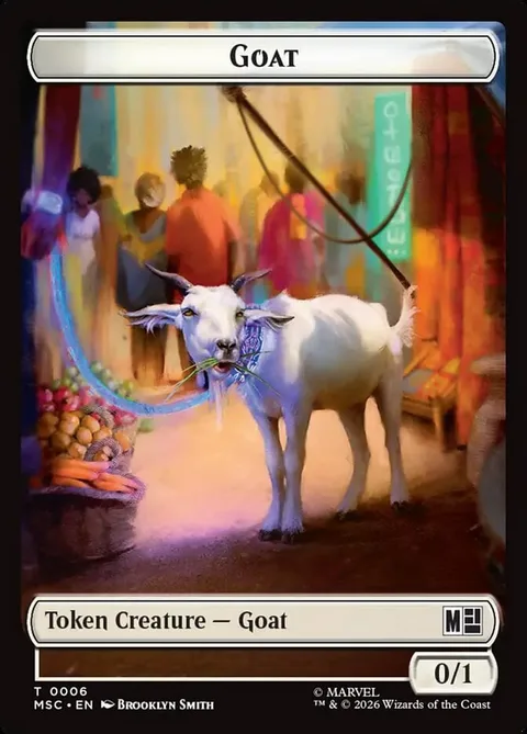 Goat Token (W 0/1) // Construct Token (A 4/4 Flying, haste)