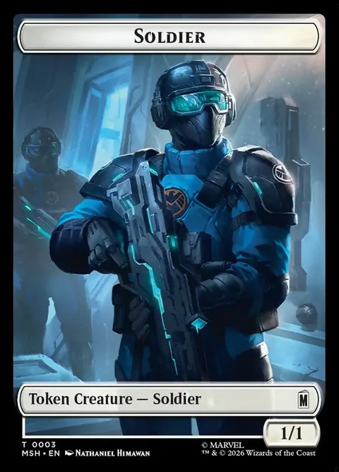 Soldier Token (W 1/1) // Robot Villain Token (A 2/2)