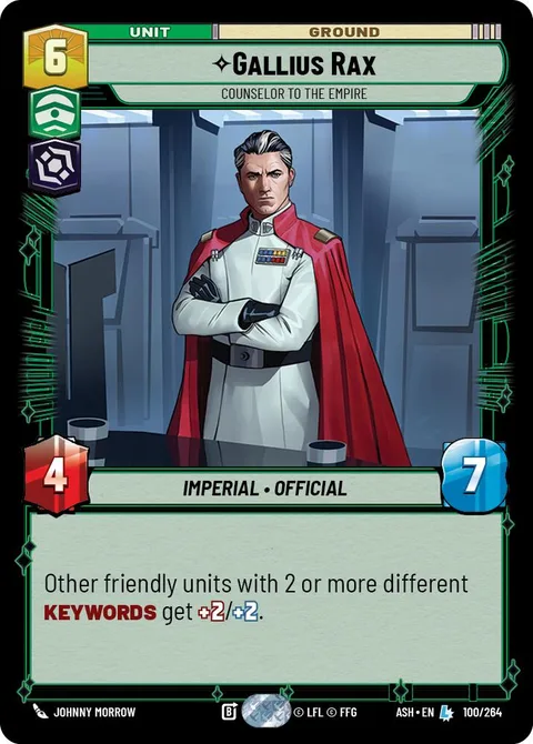 Gallius Rax, Counselor to the Empire