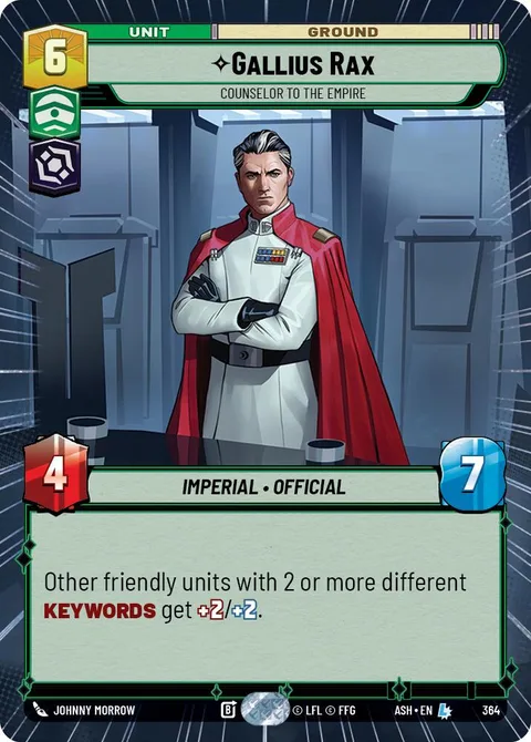 Gallius Rax, Counselor to the Empire
