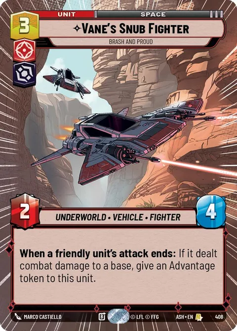 Vane's Snub Fighter, Brash and Proud