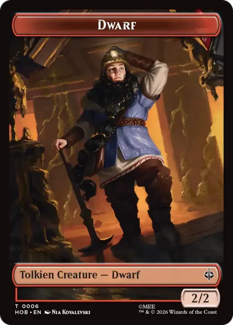 Dwarf Token (R 2/2) // Human Soldier Token (W 1/1)