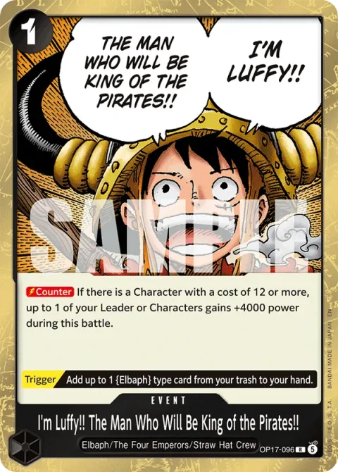 I'm Luffy!! The Man Who Will Be King of the Pirates!! (OP17-096)