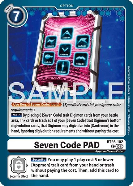 Seven Code PAD (BT26-102)