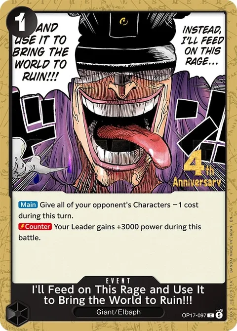 I'll Feed on This Rage and Use It to Bring the World to Ruin!!! (OP17-097)