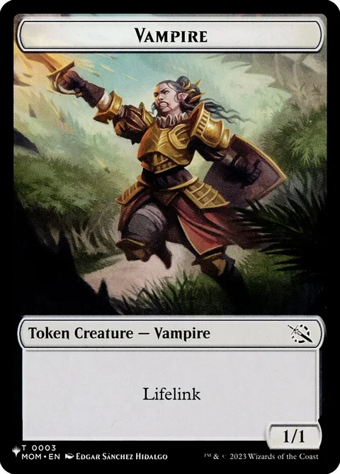 Vampire Token (W 1/1 Lifelink) // Elemental Token (GW 8/8)
