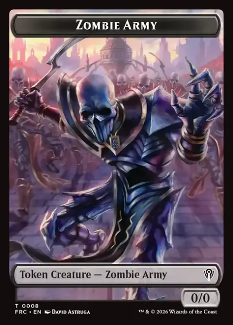 Zombie Army Token (B 0/0) // Goblin Token (R 1/1)