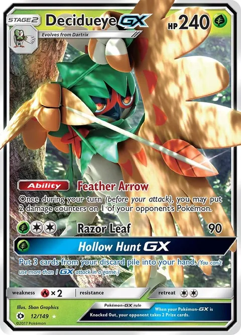 Decidueye GX [Feather Arrow | Razor Leaf | Hollow Hunt GX]