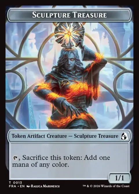 Beast Token (G 4/4 Trample) // Sculpture Treasure Token (A 1/1)