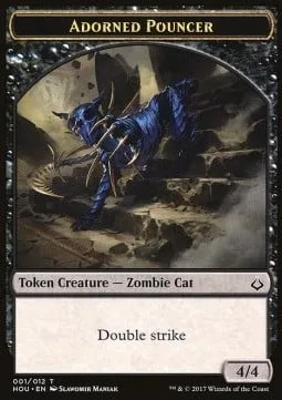 Adorned Pouncer Token / Warrior Token (W 1/1 Vigilance)