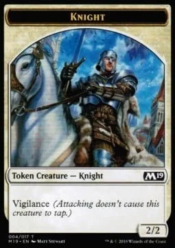 Knight Token (W 2/2 Vigilance) // Zombie Token (B 2/2)