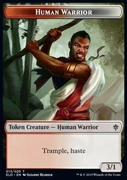 Human Warrior Token (Red and White 3/1)