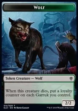 Wolf Token (Black and Green 2/2)
