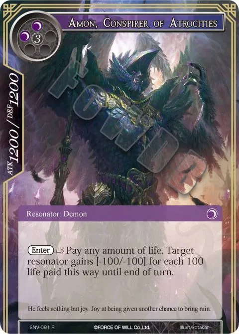 Amon, Conspirer of Atrocities