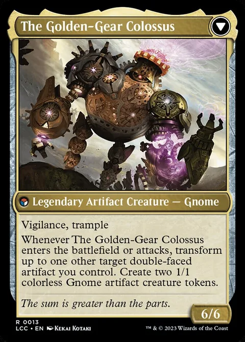 Tetzin, Gnome Champion // The Golden-Gear Colossus – Rückseite