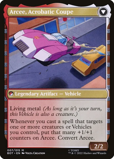 Arcee, Sharpshooter // Arcee, Acrobatic Coupe – Achterkant