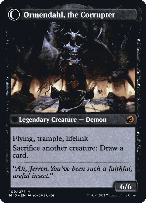Jerren, Corrupted Bishop // Ormendahl, the Corrupter – Achterkant