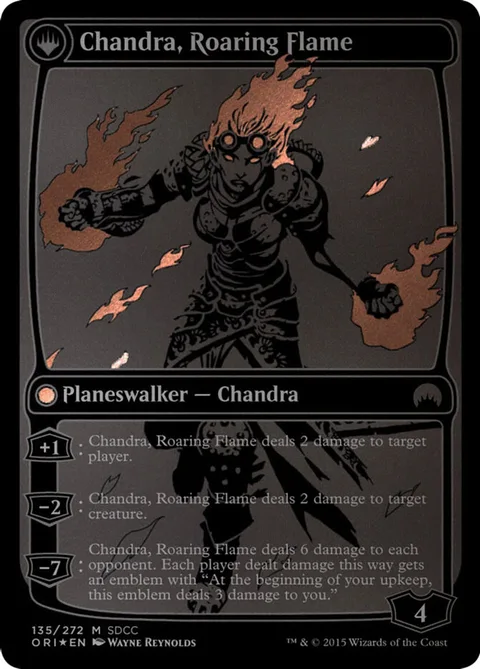 Chandra, Fire of Kaladesh // Chandra, Roaring Flame – Rückseite