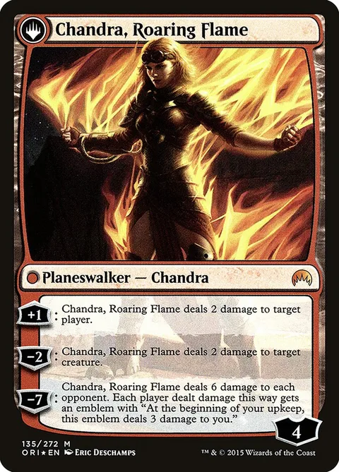 Chandra, Fire of Kaladesh // Chandra, Roaring Flame – Rückseite