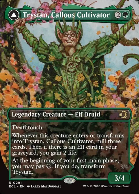Trystan, Callous Cultivator // Trystan, Penitent Culler – Voorkant