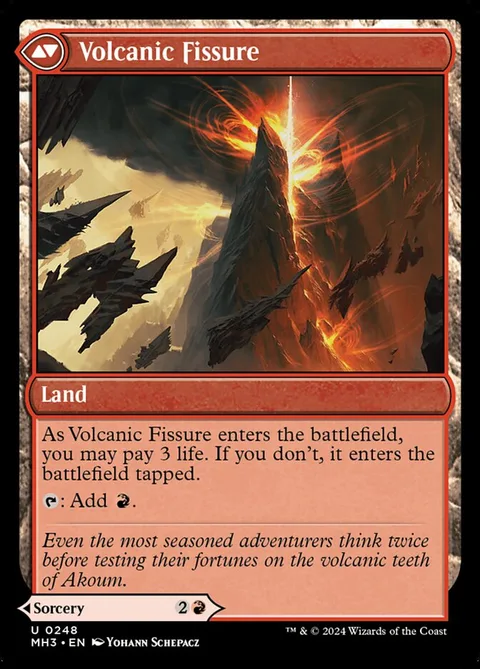 Sundering Eruption // Volcanic Fissure – Rückseite