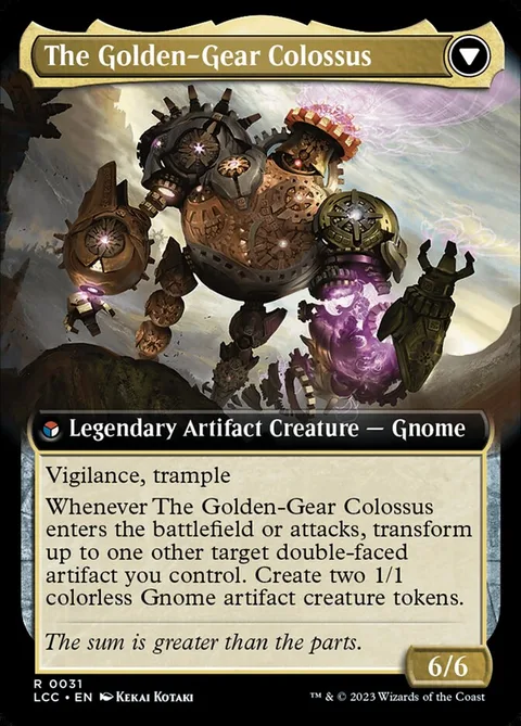 Tetzin, Gnome Champion // The Golden-Gear Colossus – Rückseite