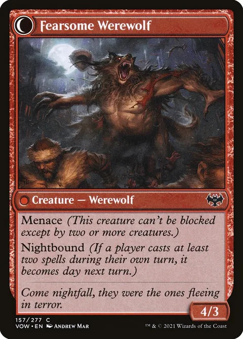 Fearful Villager // Fearsome Werewolf – Rückseite